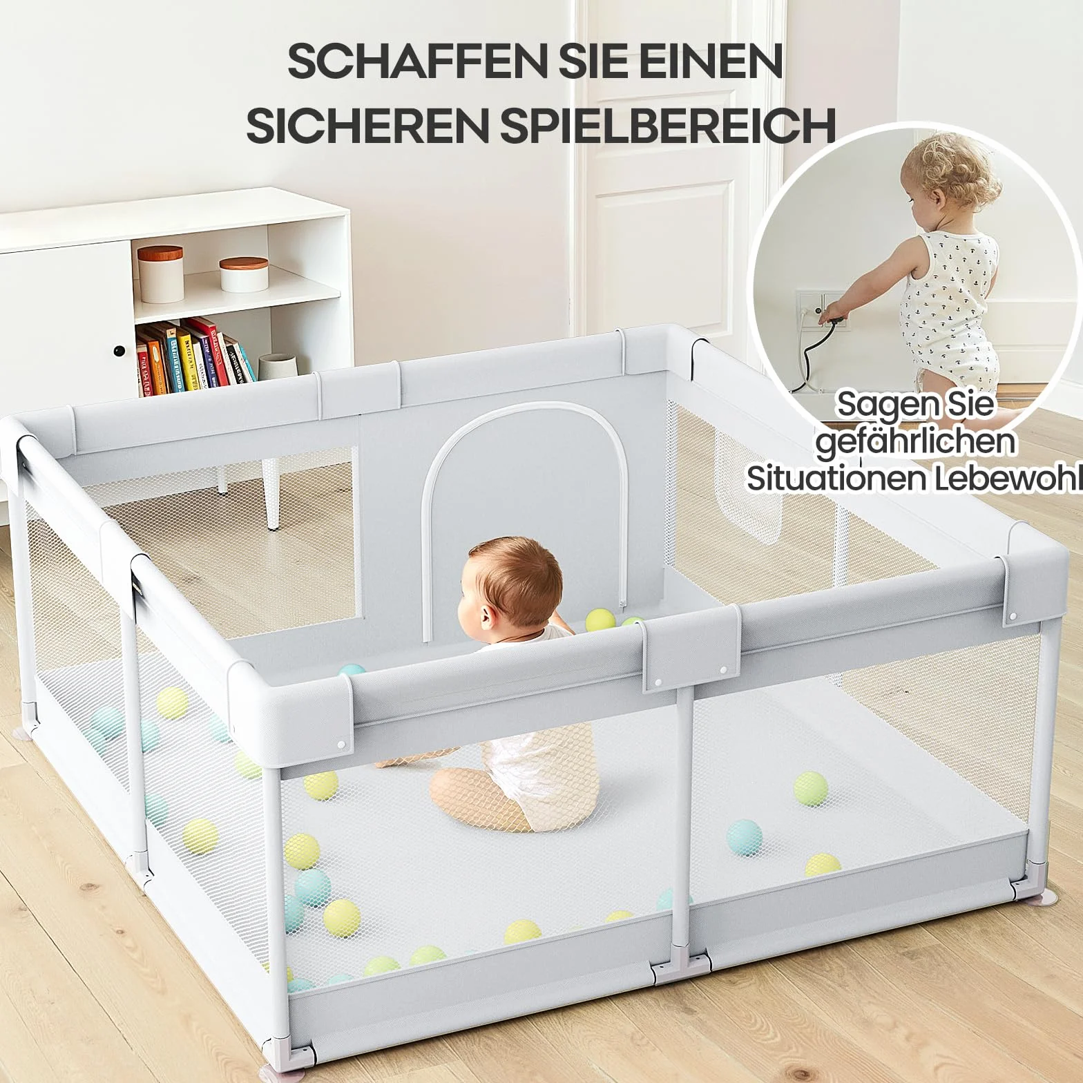 Petit Parc Bebe 120×120 cm Parc Enfant Ventouses Stable Parc De Jeu Bébé Maille Respirante