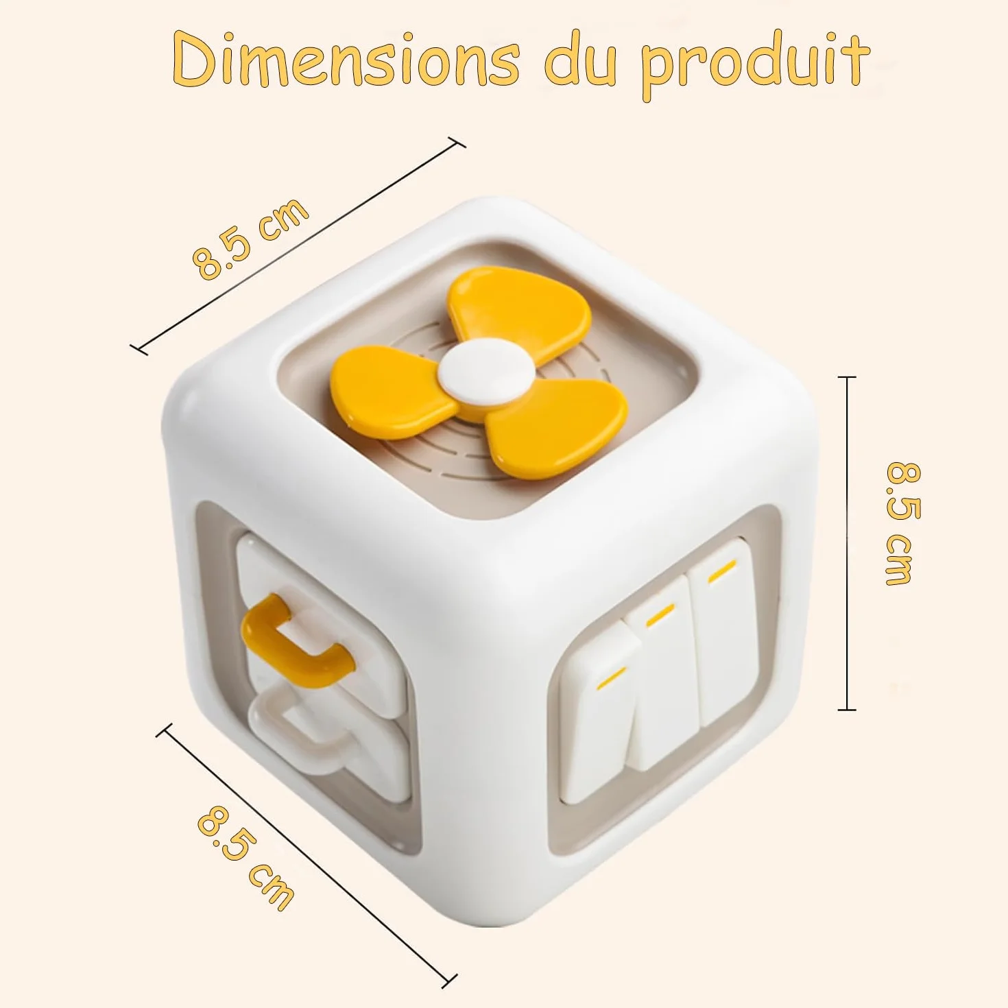 Loyzico Cube d'Activité 6 en 1 Jouets Sensoriels Montessori pour Bébé 1 An Garçons Filles