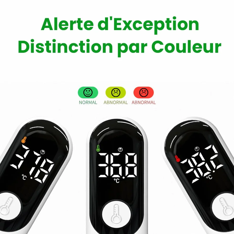 Thermomètre Digital Infrarouge sans Contact Rechargeable °F/°C pour Bébés Enfants Adultes