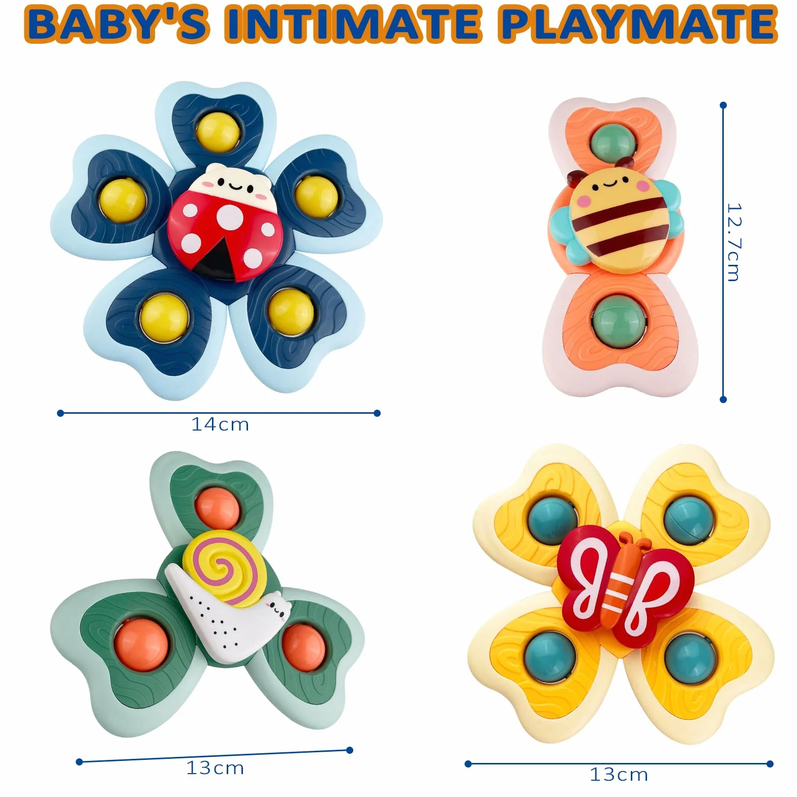 Jouets à ventouse pour enfants, jouets de bain sensoriels, lot de 4, à partir de 1 an