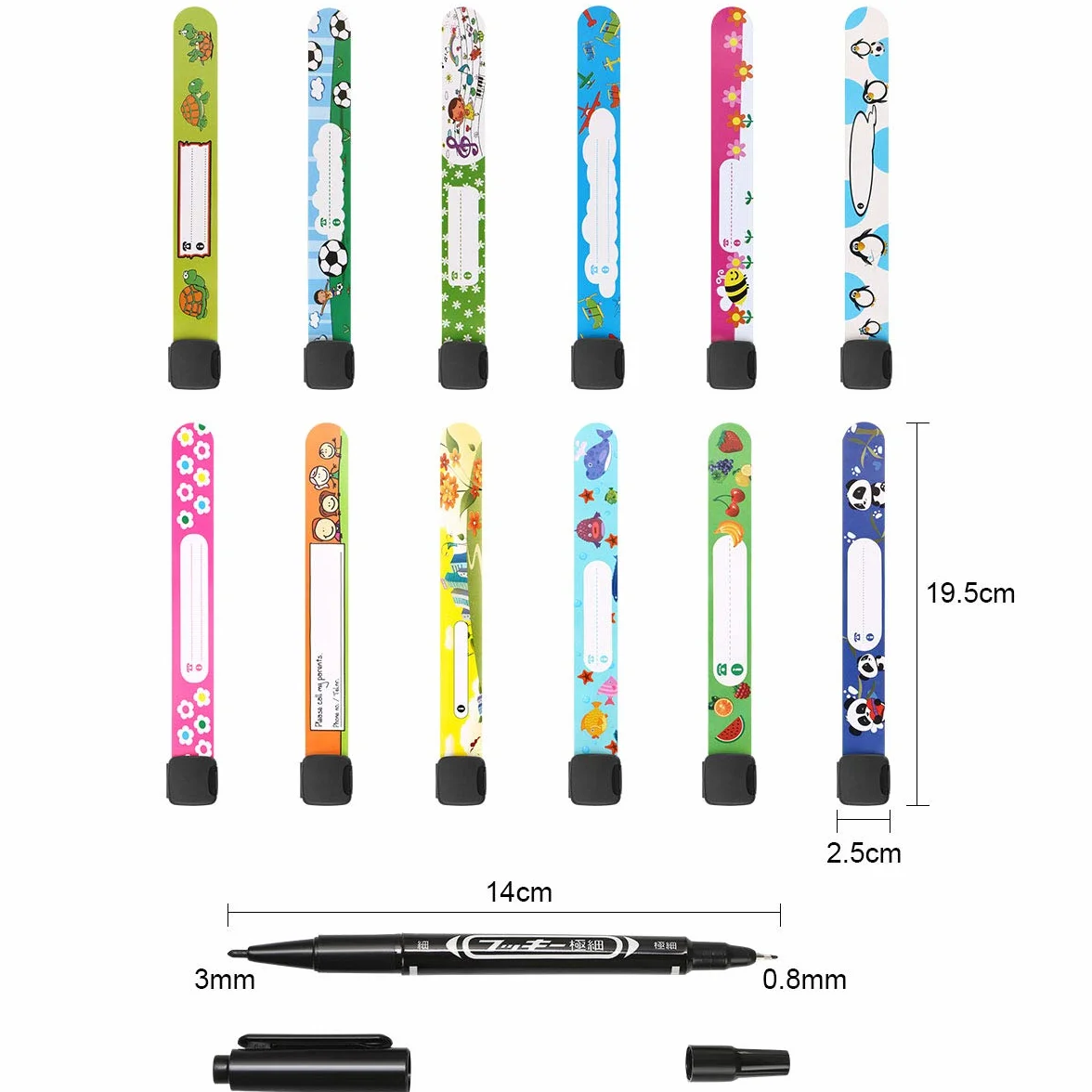 Bracelet Identification Enfant Vicloon 12PCS Anti Perdu Réutilisable Étanche