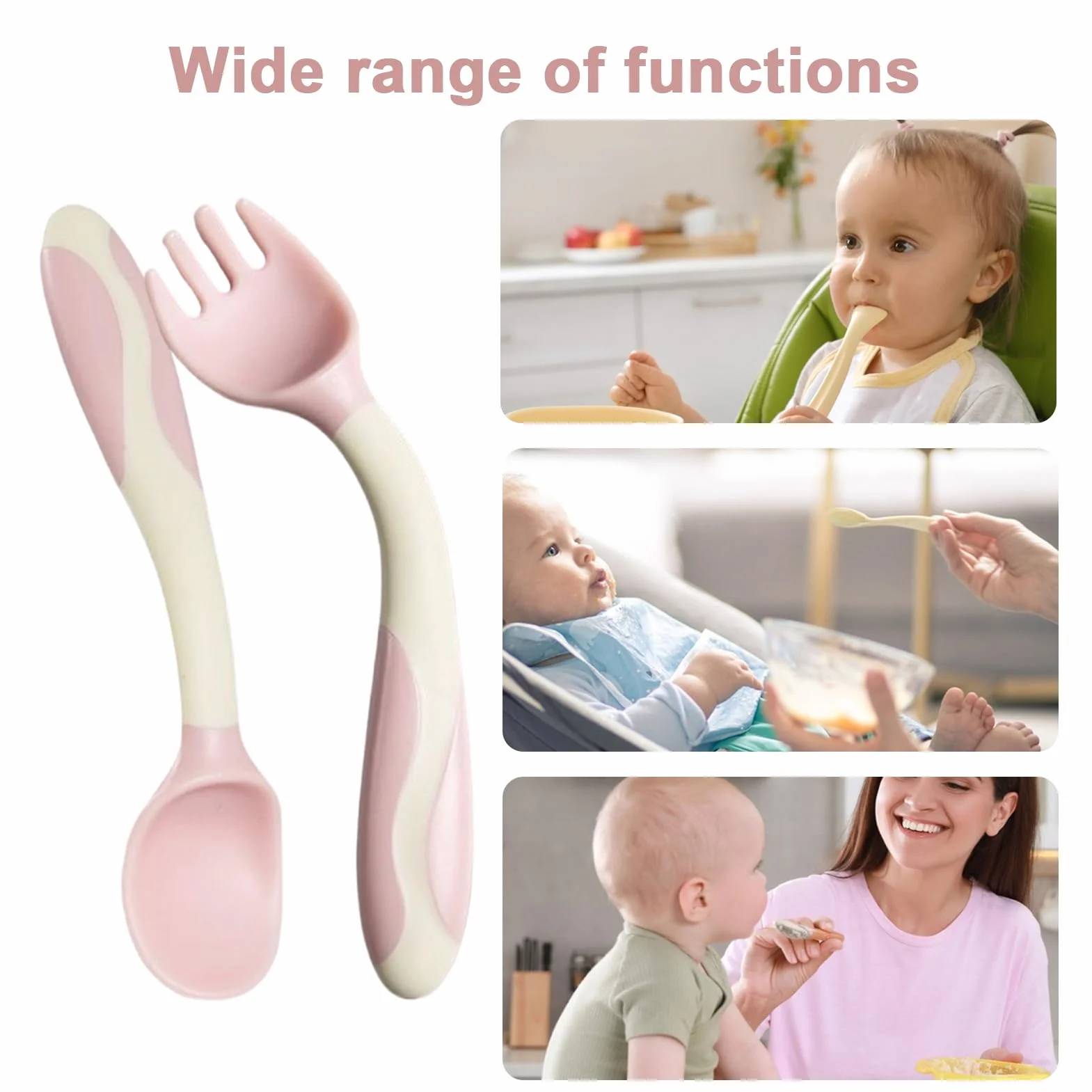 Set De Fourchette Et Cuillère Pour Bébé - Couverts Premiers Ustensiles Sevrage Alimentaire