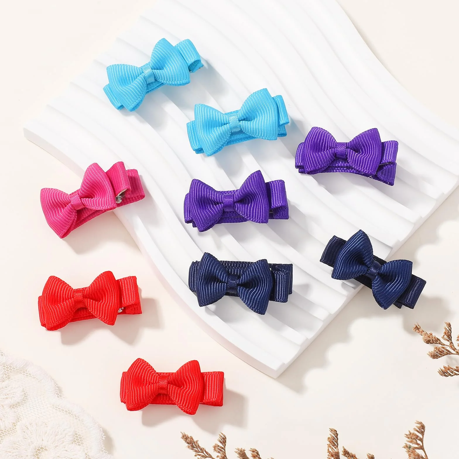 Choicbaby 40 Pièces Barrettes Cheveux Fille, 1,2 Pouces (3 cm) Mini Clips à Cheveux avec Arc