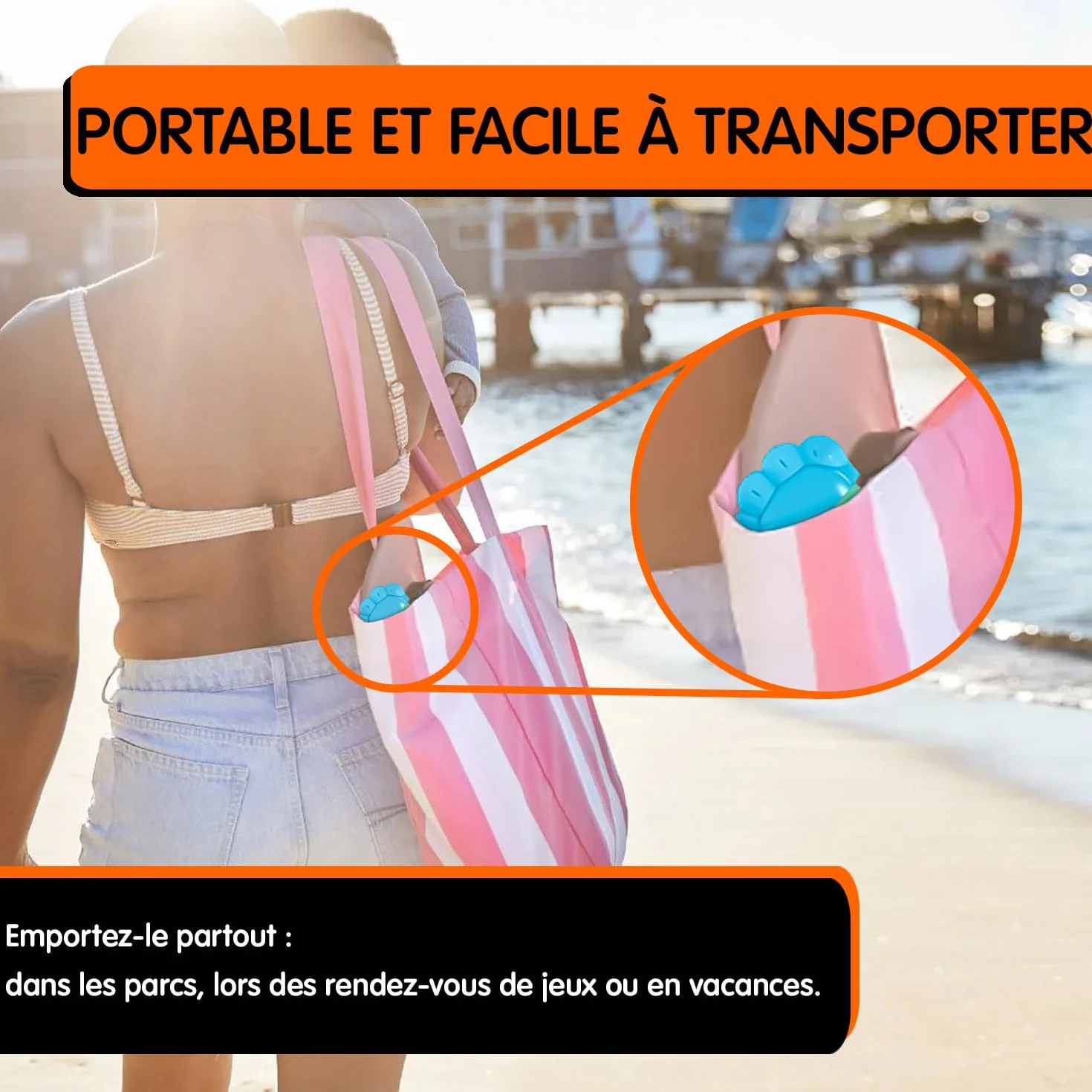 Mobi Lock Applicateur de Crème Solaire pour Enfants 2 Pièces - Brossettes avec Étui de Protection Poils Doux