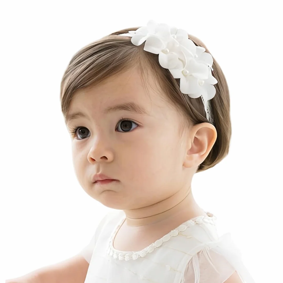 Bandeau de baptême pour bébé fille, bandeau élastique, accessoires bébé
