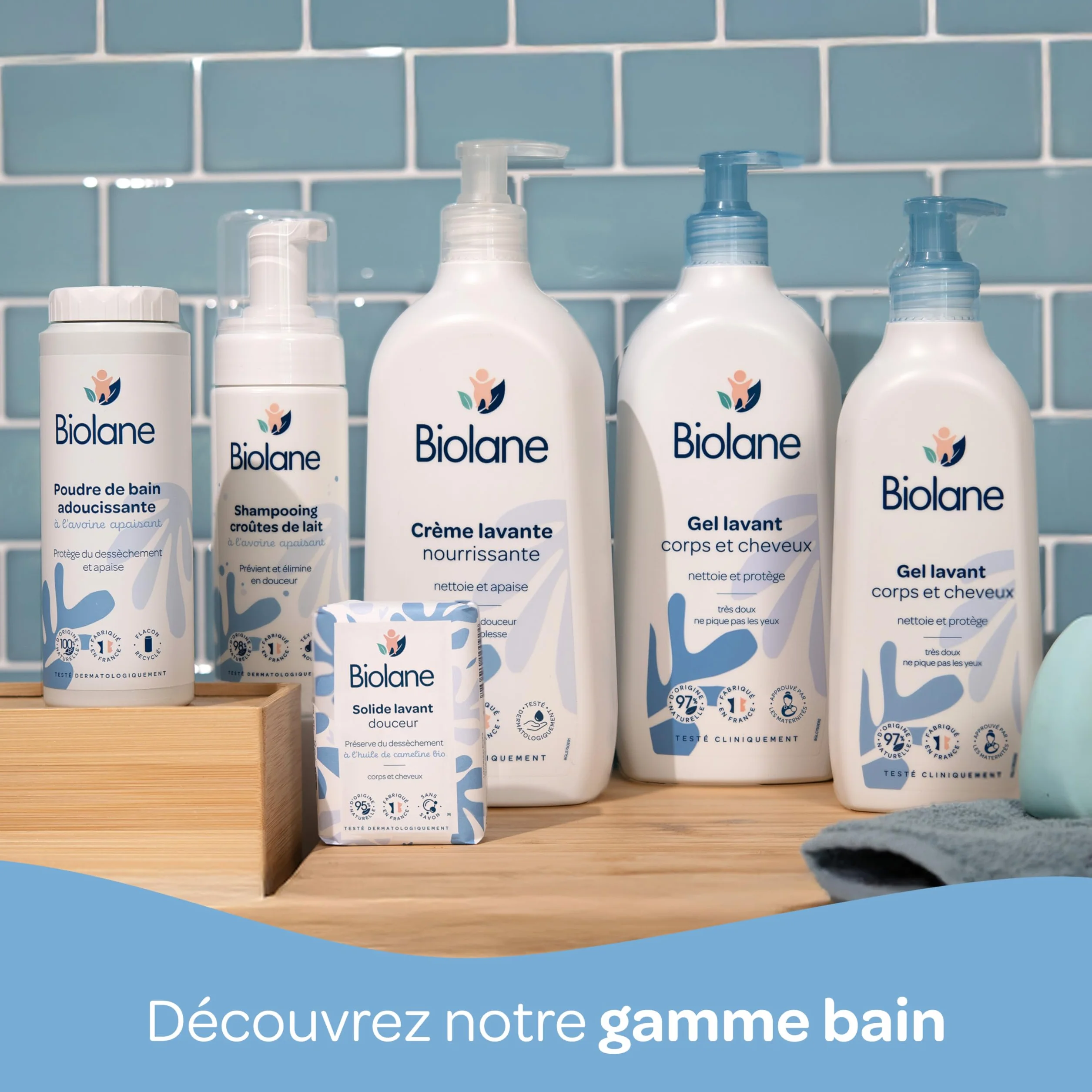 BIOLANE Poudre de bain adoucissante bébé 75g Fabriqué en France