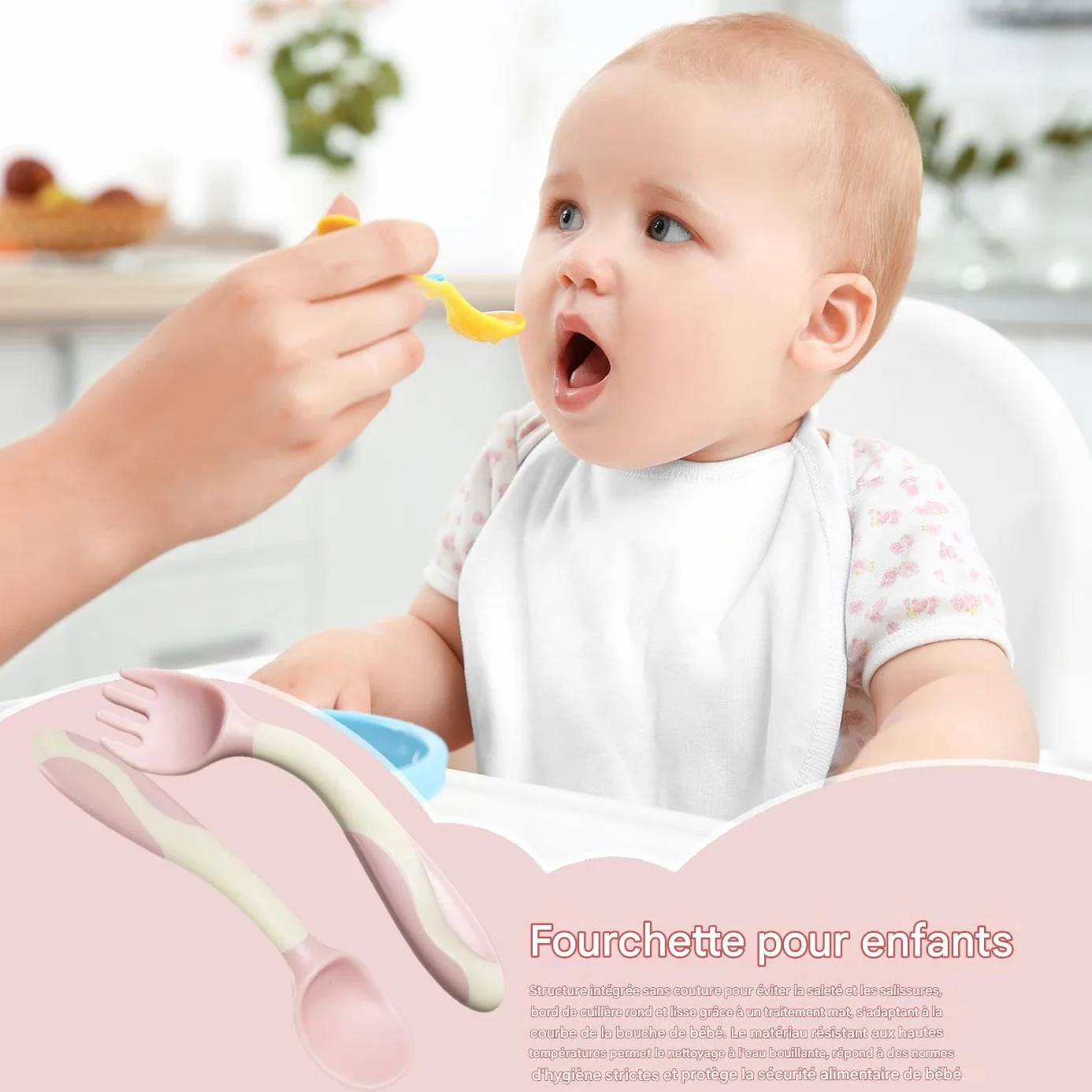 Set De Fourchette Et Cuillère Pour Bébé - Couverts Premiers Ustensiles Sevrage Alimentaire
