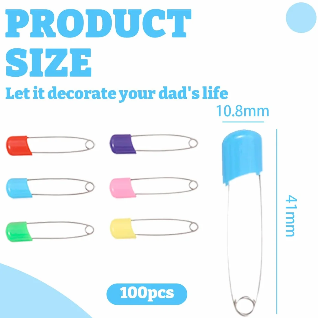 Épingle à Nourrice Acier Inoxydable 100 Pièces avec Fermeture Verrouillable pour Bébé