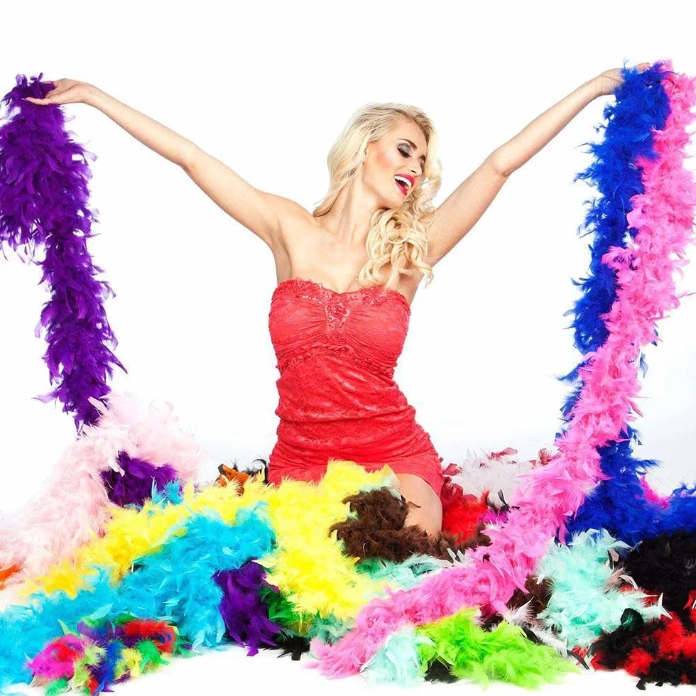 Boa en plumes longueur 180 cm accessoire costume Charleston années 1920 flapper carnaval