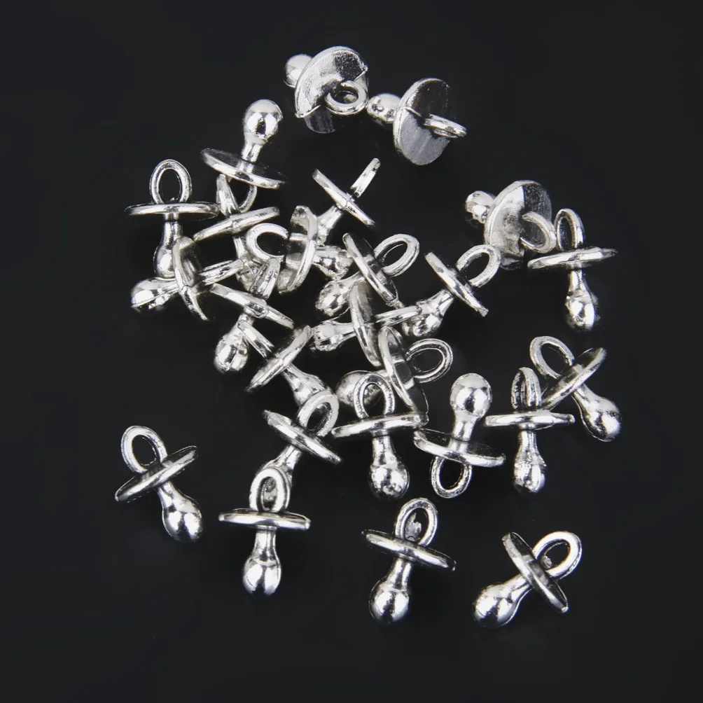 Breloques Sucette Bébé en Alliage Argent 25pces pour Bijoux Artisanat DIY