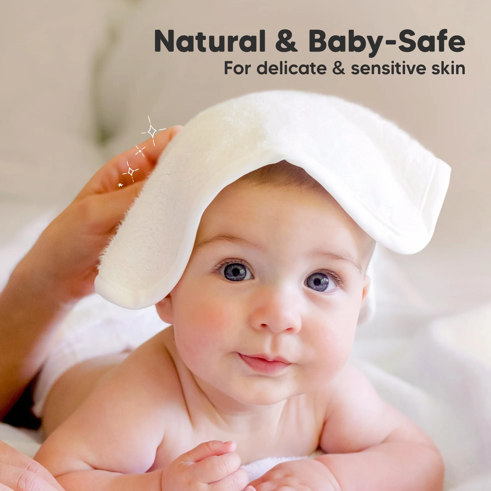 KeaBabies Débarbouillette bébé en Bambou Douce Biologique Serviette Visage Blanche