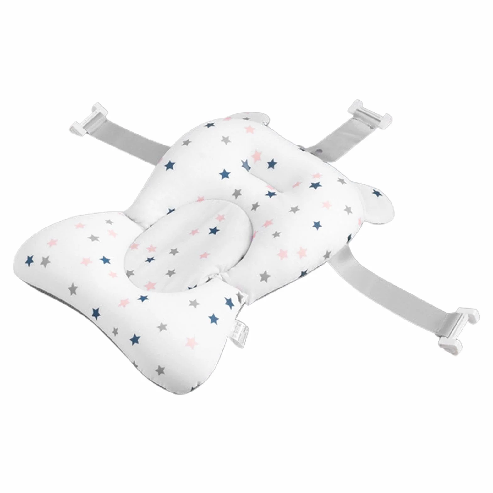 Coussin de Bain Bébé Matelas Oreiller Chaise 0-12 Mois avec Boucles et 3 Courroies de Sécurité