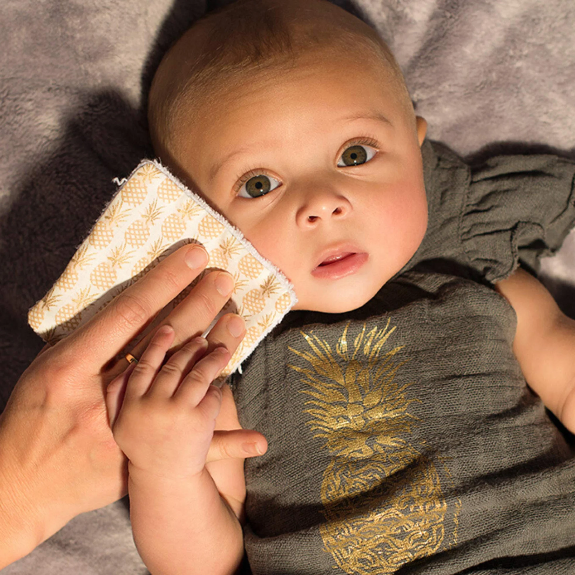 Sevira Kids Lingettes bébé lavables en coton Demi-lunes