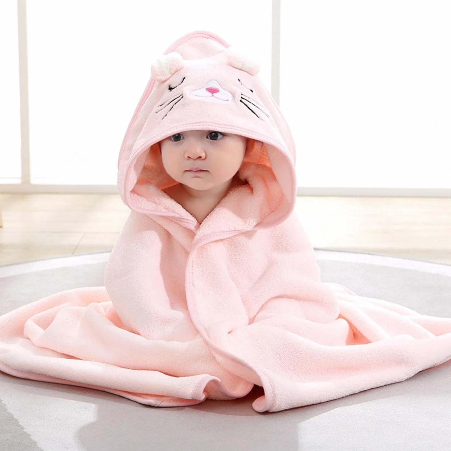 Serviette de Bain Bébé Capuche Extra Douce Absorbante Lot de 3 Cadeau Naissance