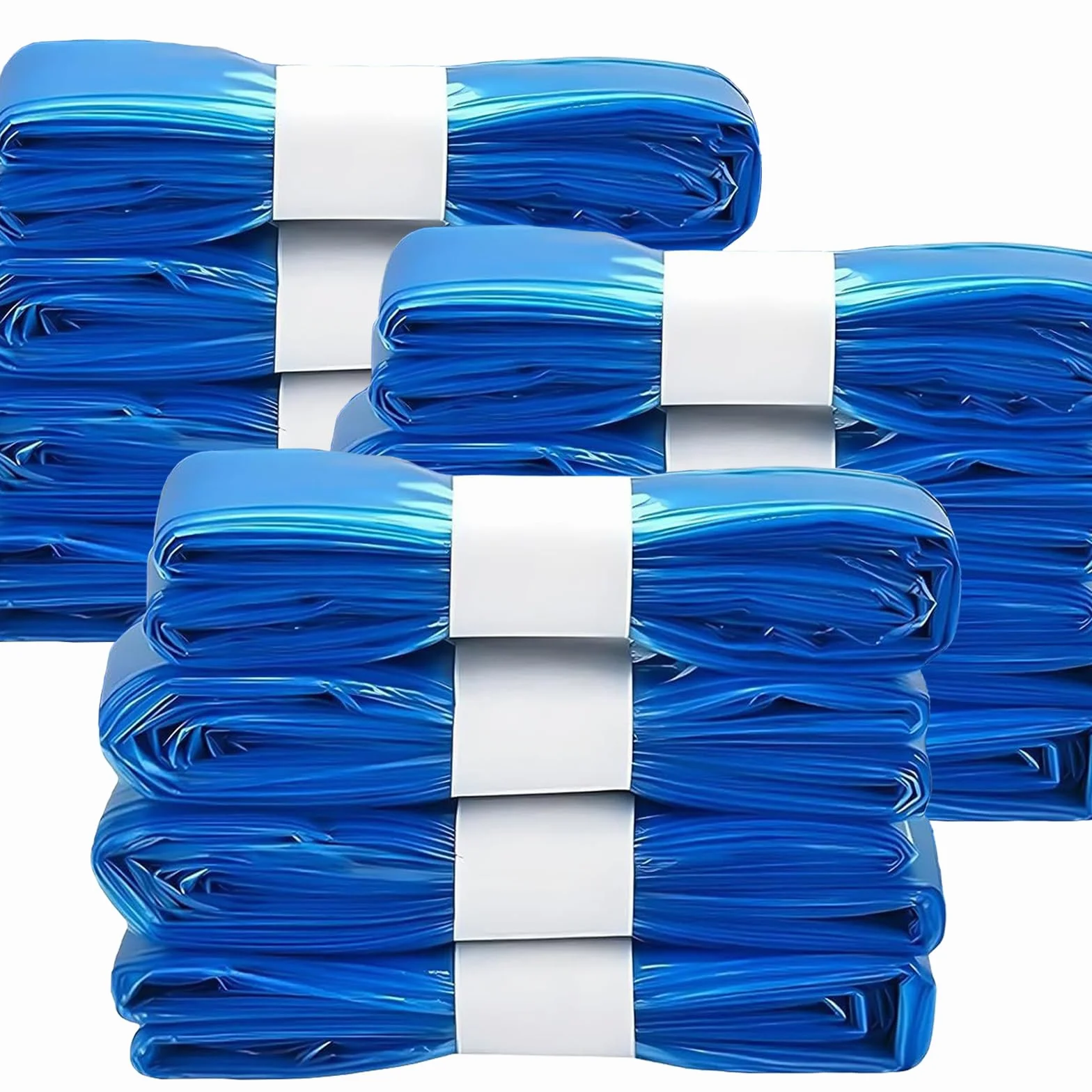 Sac Poubelle Couche Recharge 12 Pièces Grande Capacité Anti-odeur Compatible Tous Types (Bleu)