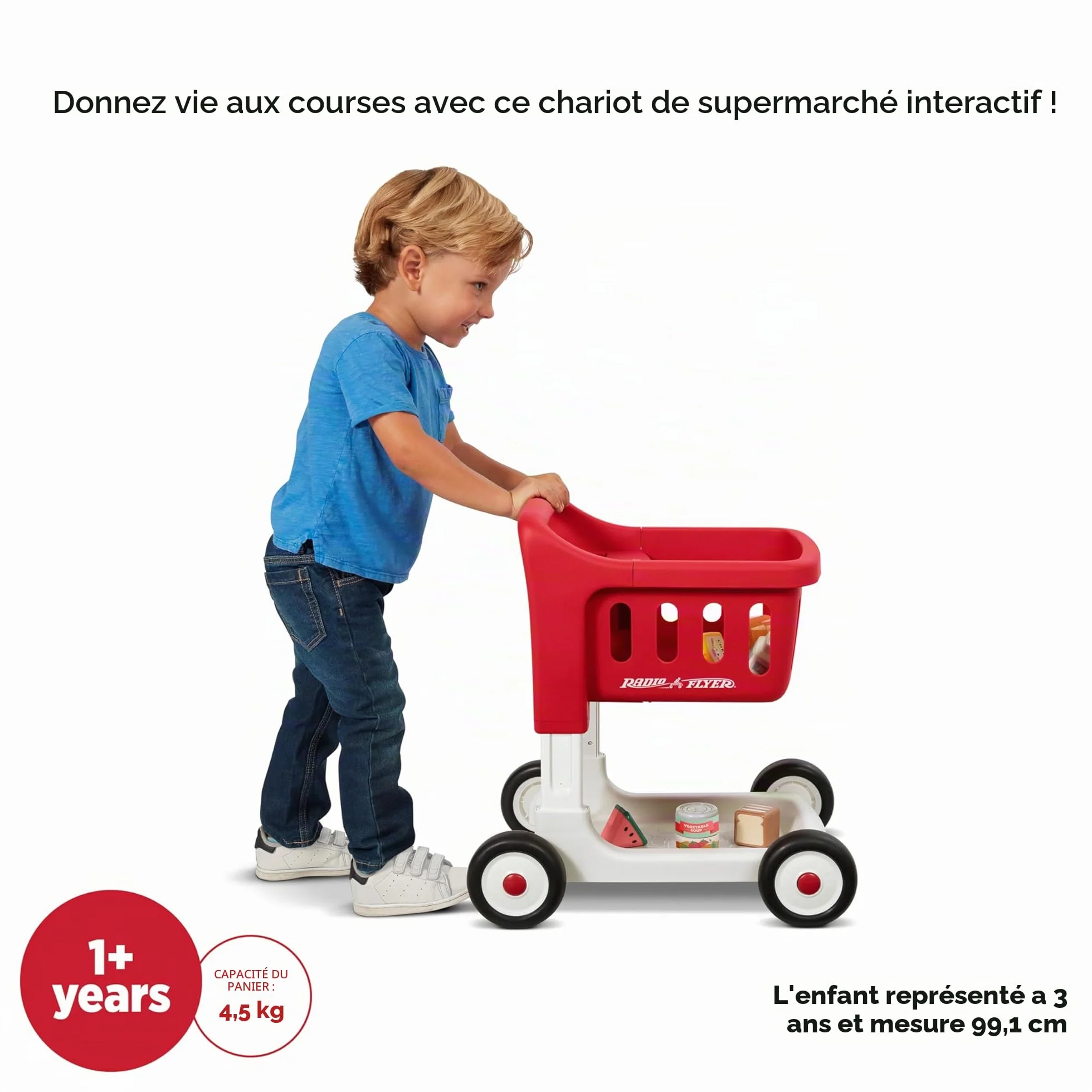 Radio Flyer Scan & Sort Caddie Chariot de Marche Rouge avec Lumières et Sons pour Tout-Petits