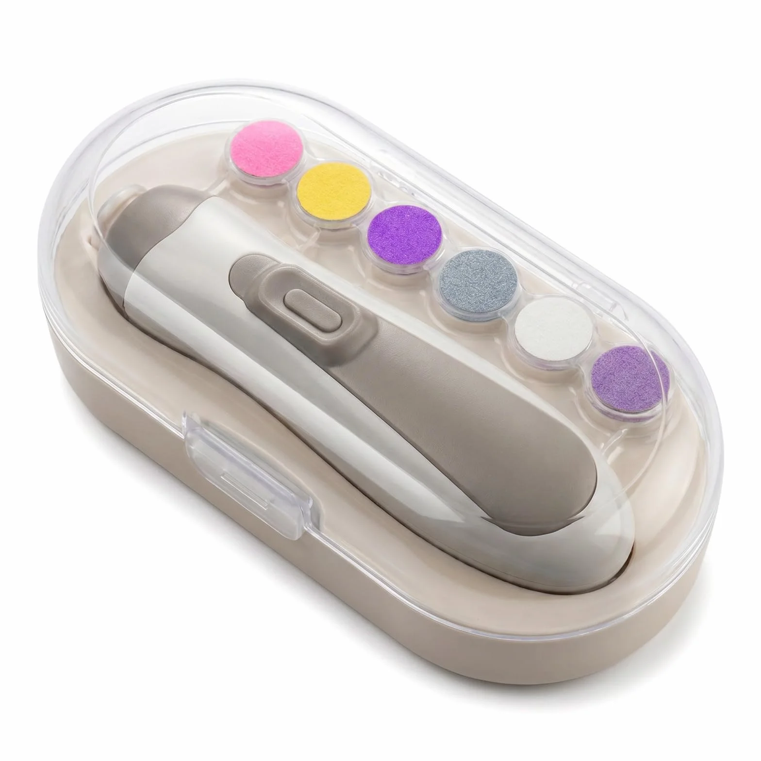 Lime à Ongle Électrique Bébé avec 6 Têtes, Lumière LED, Coupe et Vernis