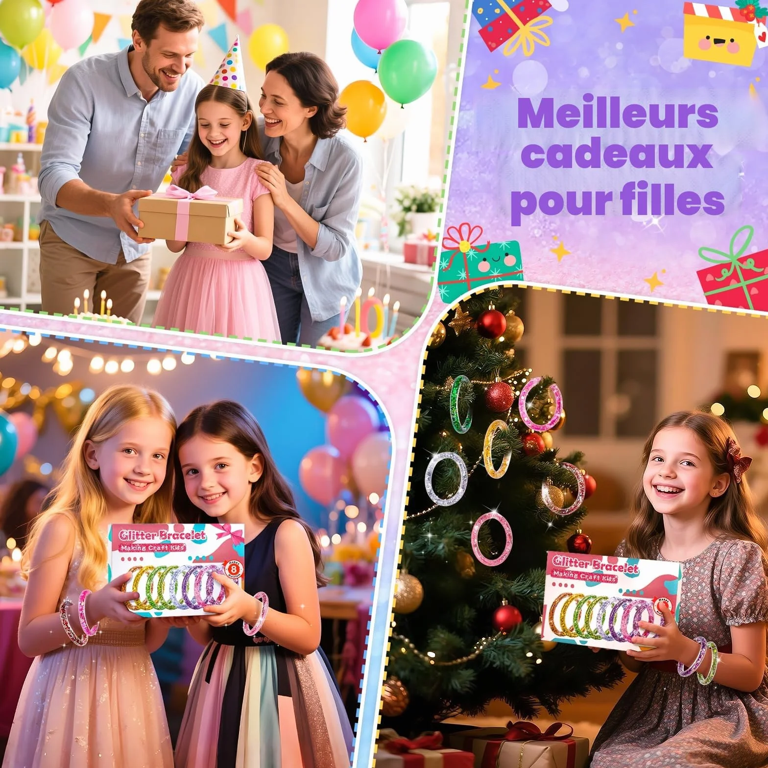 Kit Bracelet Enfant Fille 5-9 ans, Activité Manuelle Bricolage Cadeau Anniversaire