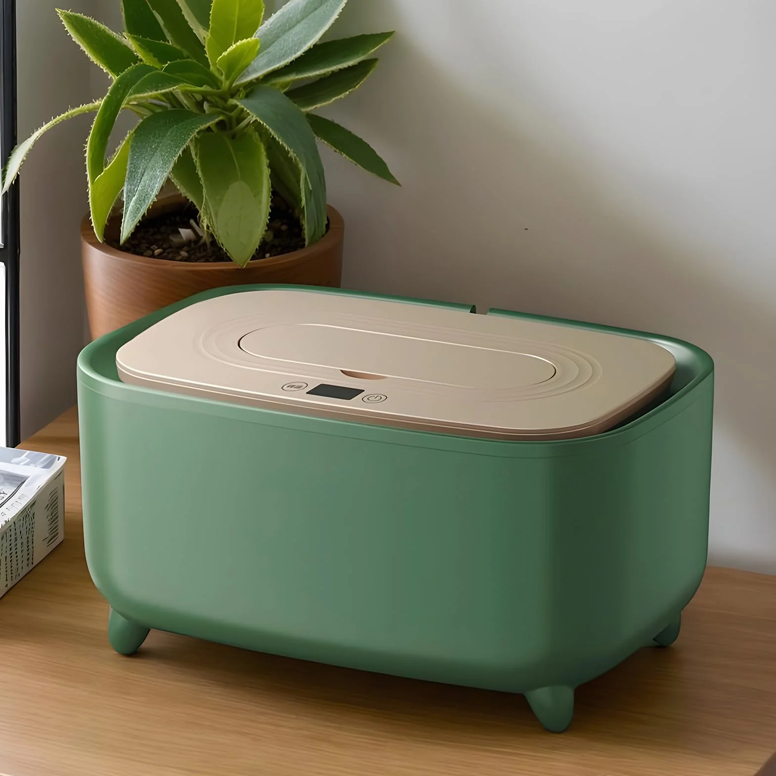 Chauffe-Lingettes Bébé USB Rechargeable, Dispensateur Portable avec Lumière pour Voyage Maison